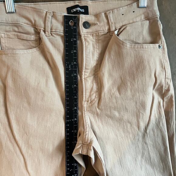 Express Womens Jeans Brown Denim High Rise Cropped Flare Stretch 10 R - Picture 8 of 12